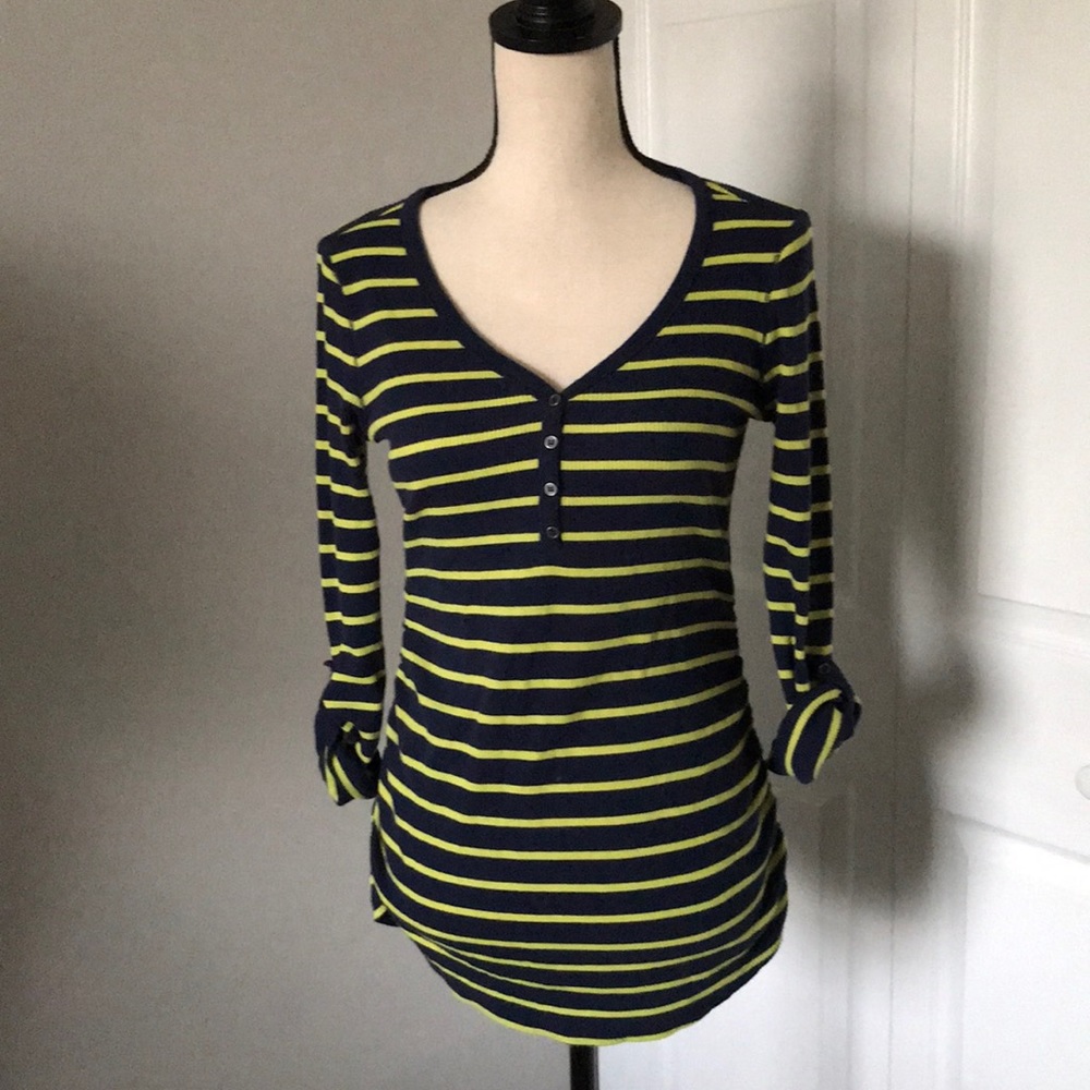 MOTHERHOOD Maternity Women Long Sleeves Stripes Thermal Tee | S